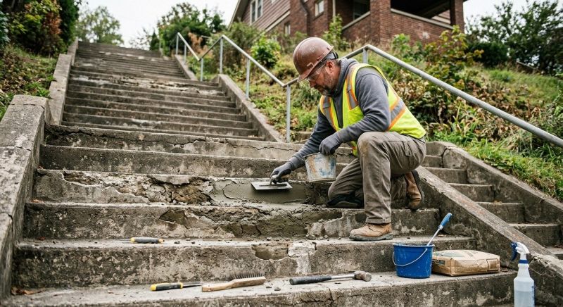 Cracked Stairs Repair in Corpus Christi, TX